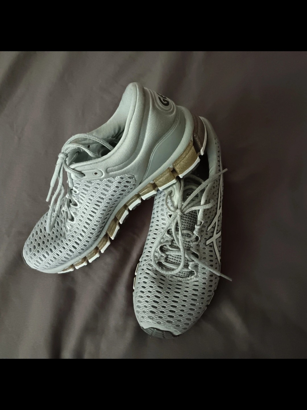 Asics Women's Light Gray Mesh Running Shoes